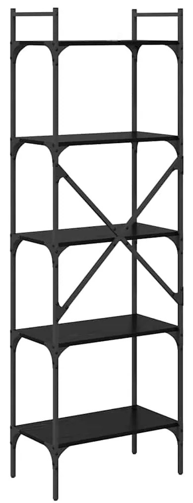 vidaXL Βιβλιοθήκη Μαύρη Οξυά 56 x 32 x 174 cm Επεξεργασμένο ξύλο