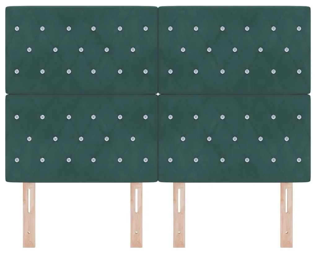 vidaXL Κεφαλάρι με κεφαλάρι Σκούρο Πράσινο 160 cm Τεχνητό Δέρμα