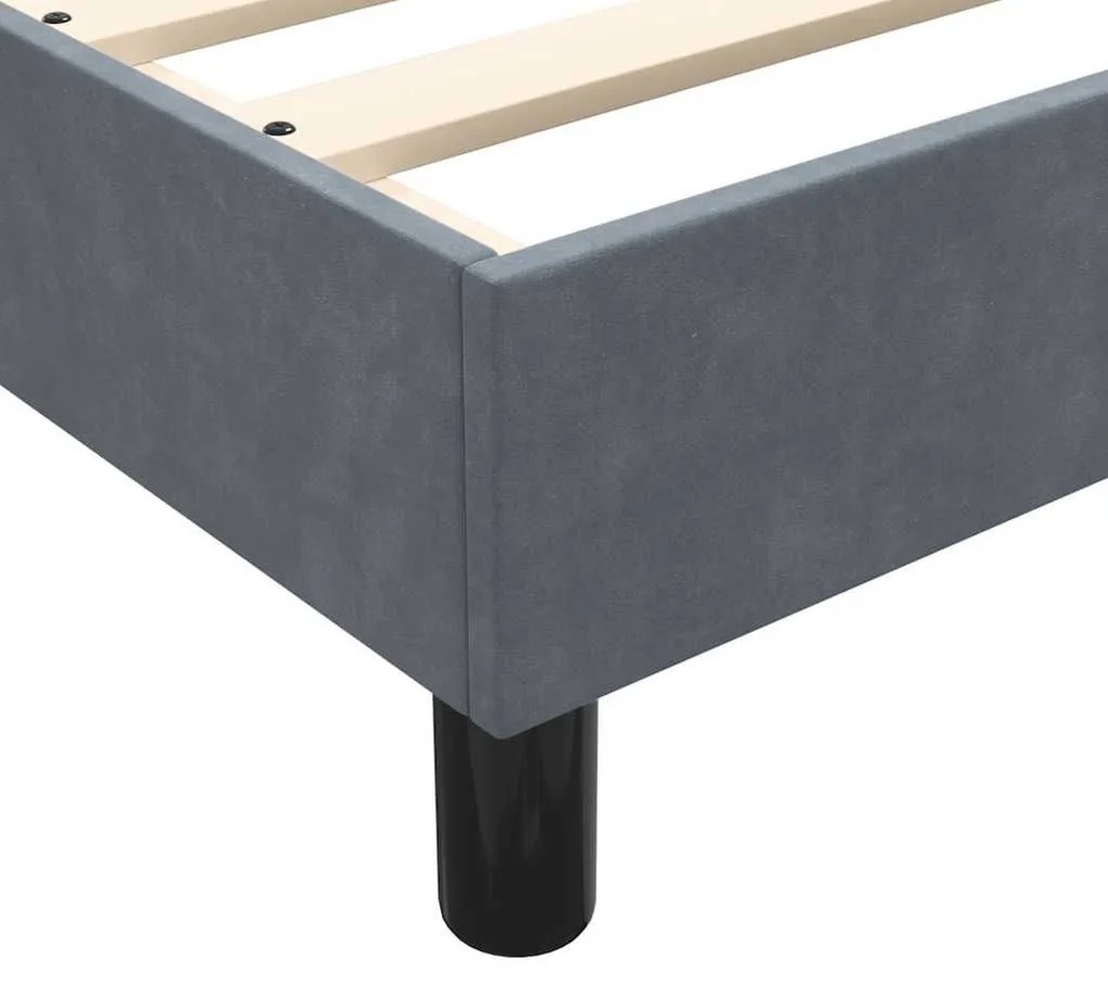 Box Spring Κρεβάτι με στρώμα Σκούρο γκρι 180x220 εκ. Βελούδινο - Γκρι