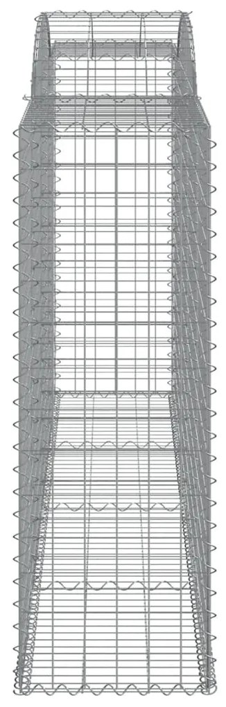 Συρματοκιβώτια Τοξωτά 15 τεμ. 300x50x140/160 εκ. Γαλβαν. Ατσάλι - Ασήμι