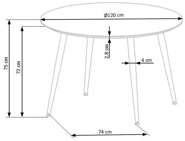 Τραπέζι Houston 756, Χρυσό, Μαύρο, 75cm, 30 kg, Ινοσανίδες μέσης πυκνότητας, Μέταλλο | Epipla1.gr