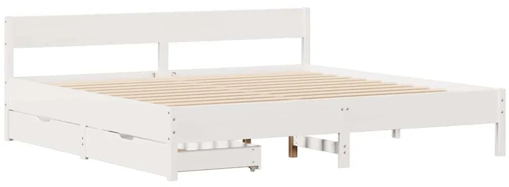 vidaXL Σκελετός Κρεβ. Χωρίς Στρώμα Λευκό 160x200 εκ Μασίφ Πεύκο