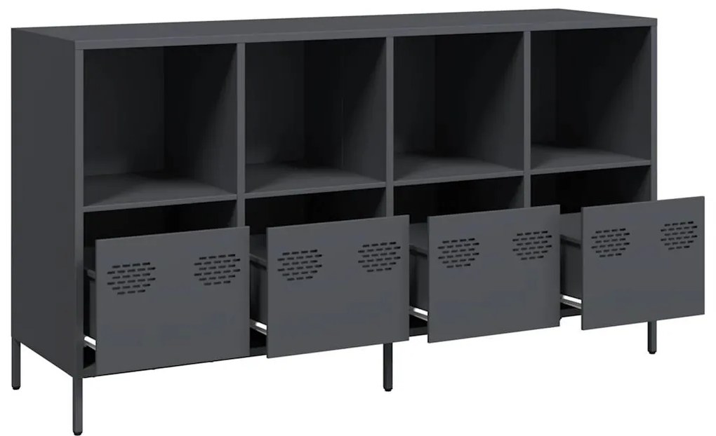 Ντουλάπι Ανθρακί 135x39x73,5 εκ. από Χάλυβα Ψυχρής Έλασης - Ανθρακί