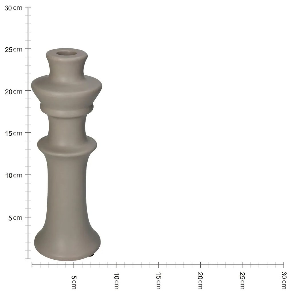 Κηροπήγιο Μπεζ Κεραμικό 8x8x24cm - 05150691 - 05150691