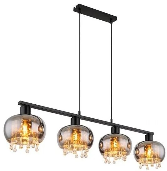 Κρεμαστό Φωτιστικό Οροφής 4xE27 Μαύρο Gorry 15839-4H Globo Lighting 15839-4H Μαύρο