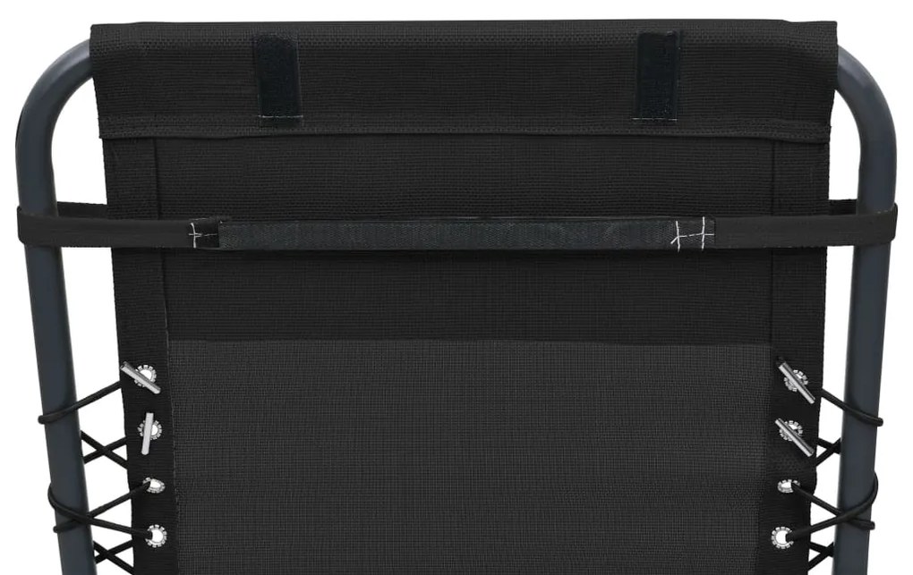 vidaXL Προσκέφαλο Σεζλόνγκ Μαύρο 40 x 7,5 x 15 εκ. από Textilene