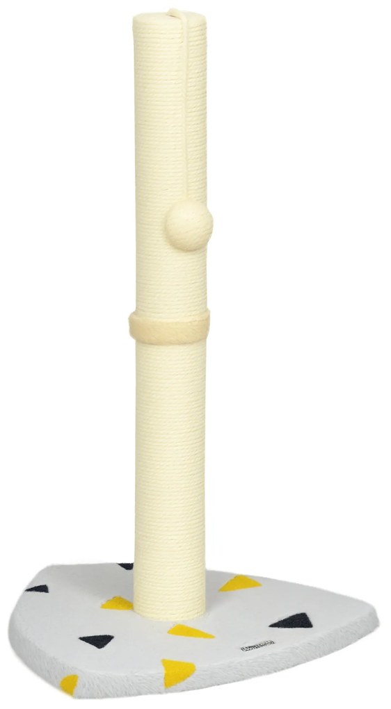 Δέντρο για γάτες PawHut, με μπάλα παιχνιδιού, συμπαγές μέγεθος, ανθεκτικό σχοινί γιούτας, ανοιχτό γκρι+μπεζ, 35 x 35 x 62 cm