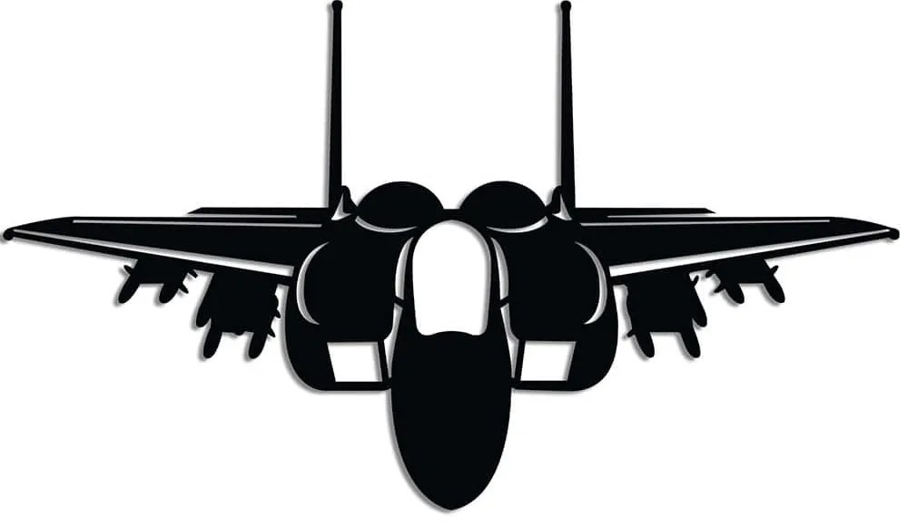 Διακοσμητικό Τοίχου F-15 EX 891TNL3448 60x34cm Black Wallity Μέταλλο