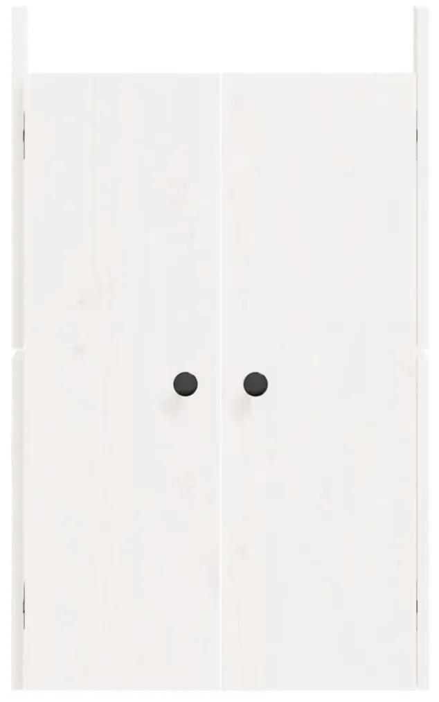 Πόρτες Κουζίνας Εξ. Χώρου Λευκές 50x9x82 εκ Μασίφ Ξύλο Πεύκου - Λευκό