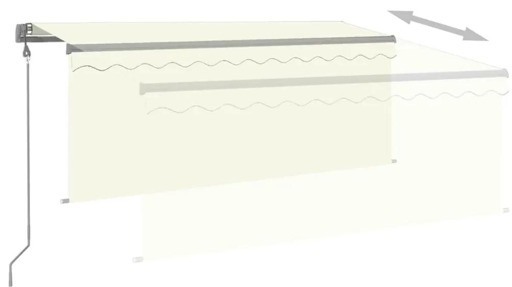 vidaXL Τέντα Αυτόματη με Σκίαστρο/LED/Αισθ. Ανέμου Κρεμ 3 x 2,5 μ.