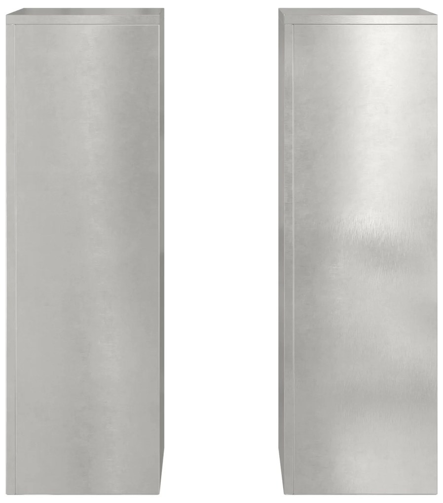 vidaXL Στήριξη φυτών 2 pcs Ασημί 24 x 24 x 75 εκ. Ανοξείδωτο ατσάλι