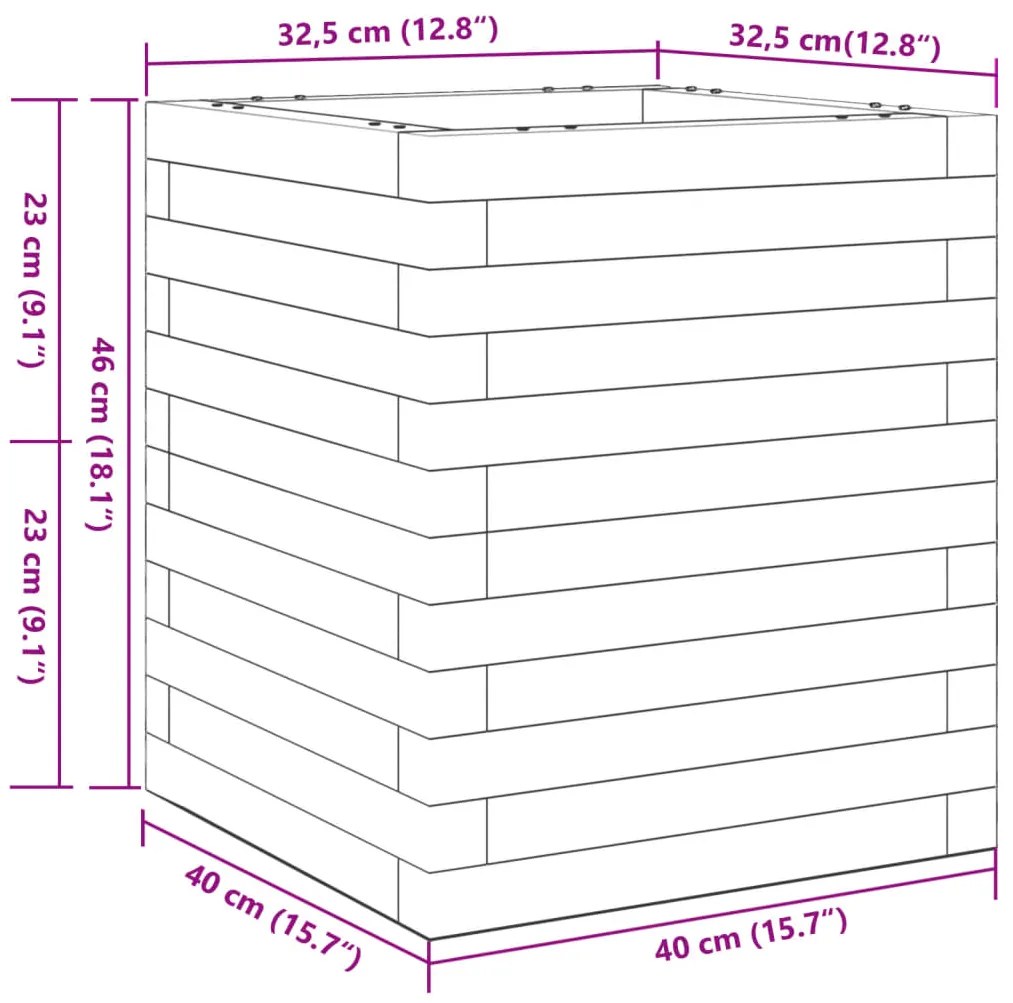 ΖΑΡΝΤΙΝΙΕΡΑ ΚΗΠΟΥ 40X40X46 ΕΚ. ΑΠΟ ΕΜΠΟΤΙΣΜΕΝΟ ΞΥΛΟ ΠΕΥΚΟΥ 3282403