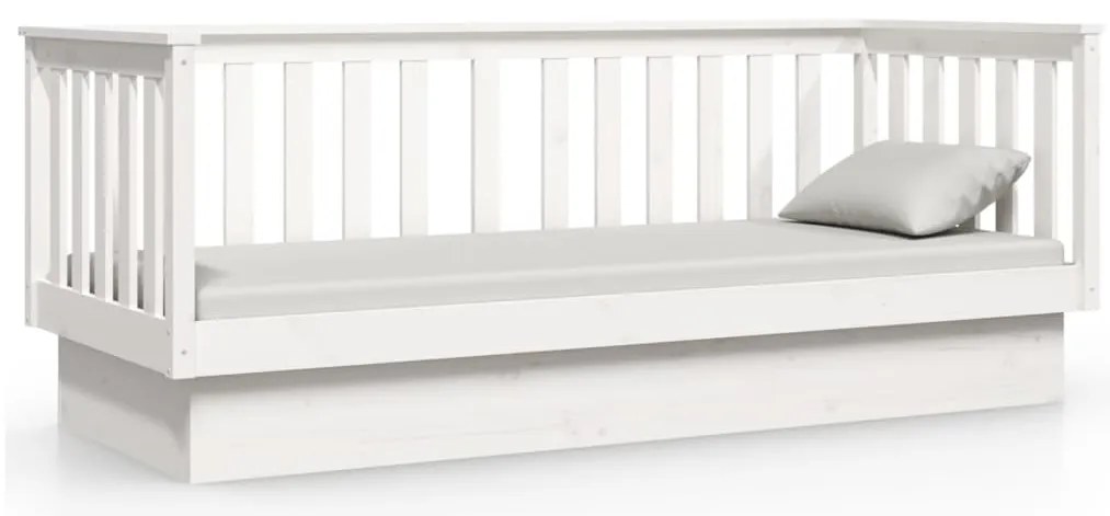vidaXL Κρεβάτι ημέρας χωρίς στρώμα Λευκό 75x190 cm Στερεό ξύλο πεύκο