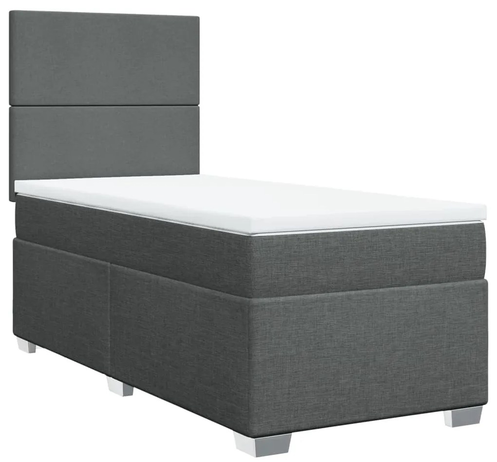 ΚΡΕΒΑΤΙ BOXSPRING ΜΕ ΣΤΡΩΜΑ ΣΚΟΥΡΟ ΓΚΡΙ 90X200 ΕΚ. ΥΦΑΣΜΑΤΙΝΟ 3292665