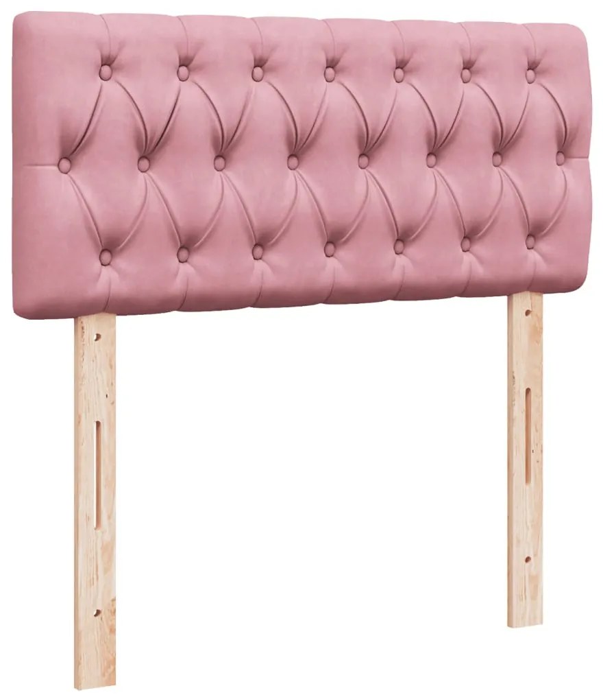 vidaXL Κρεβάτι Boxspring με Στρώμα Ροζ 80 x 200 εκ. Βελούδινο