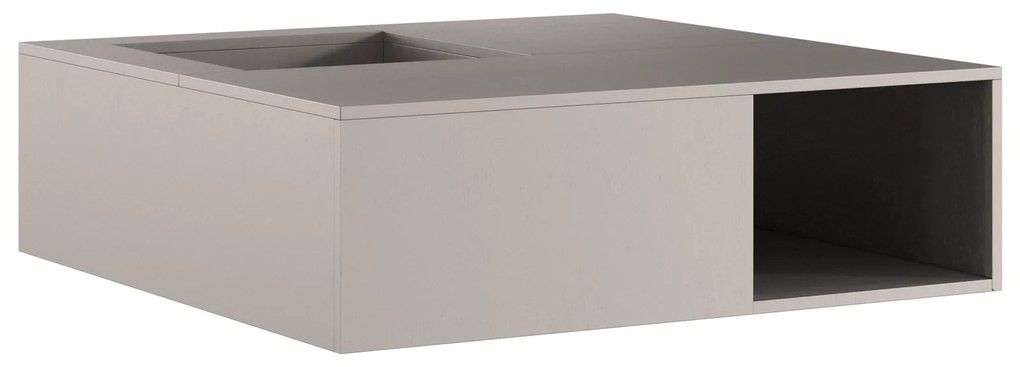 vidaXL Φωτιά με αποθήκευση ξύλων 100x100x30 εκ. Ατσάλι που καιρικά προσαρμόζεται