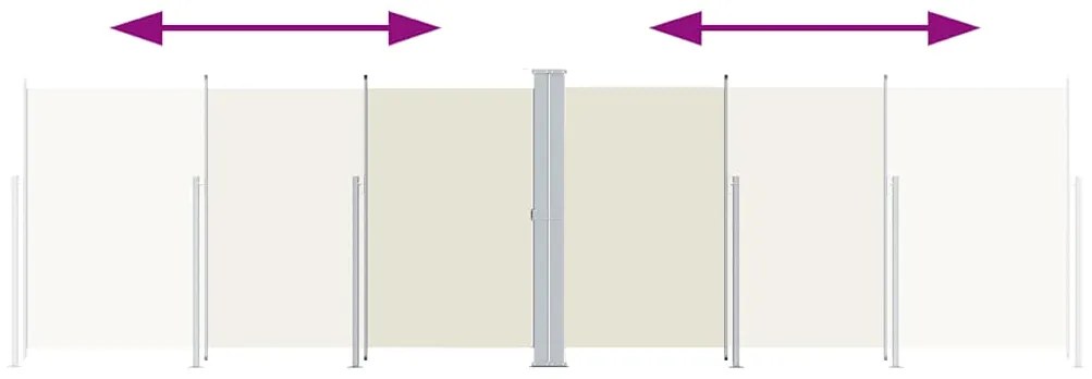 vidaXL Σκίαστρο Πλαϊνό Συρόμενο Κρεμ 180 x 600 εκ.
