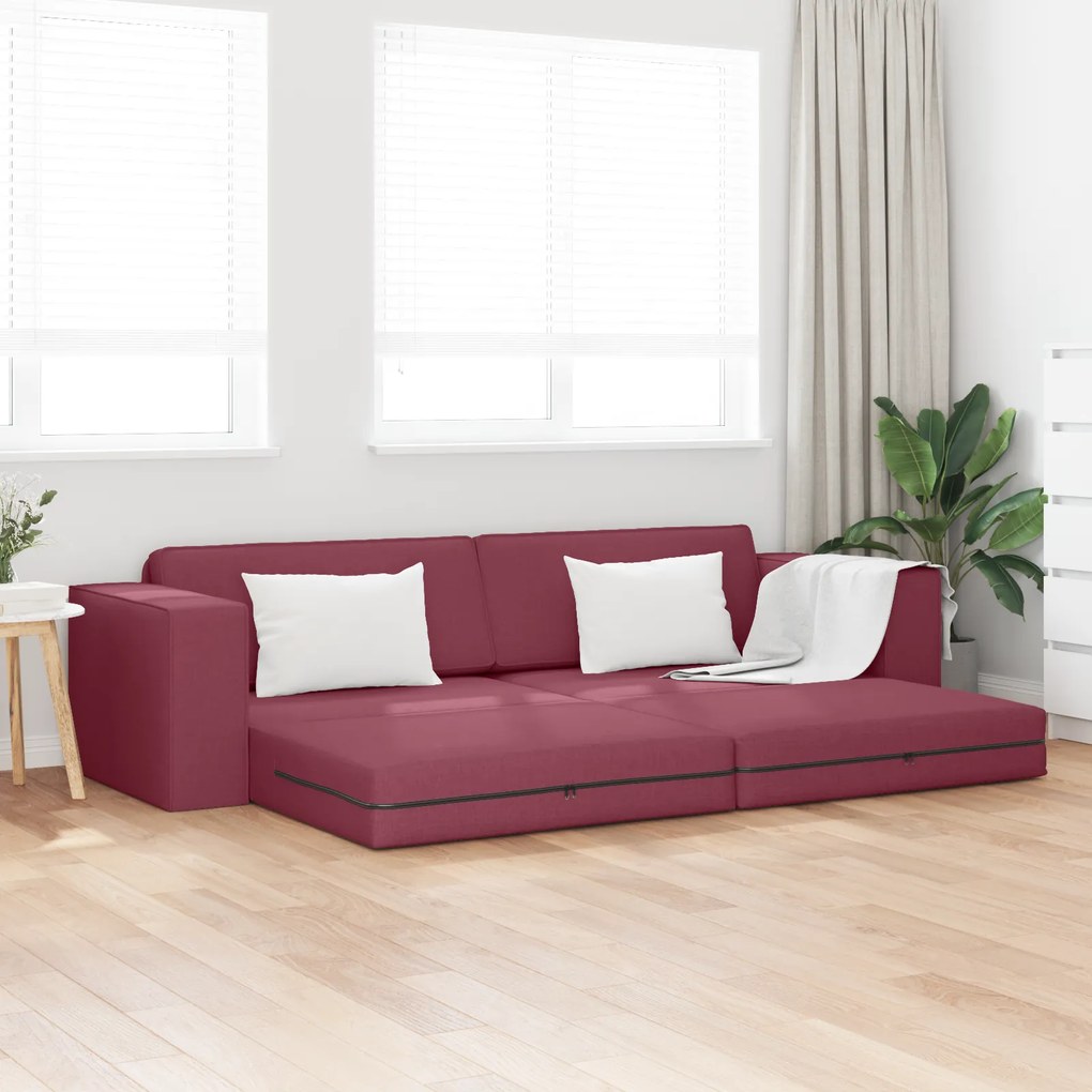 vidaXL Καναπές Κρεβάτι 2 σε 1 Μπορντό 245x150x60.5 εκ. Ύφασμα