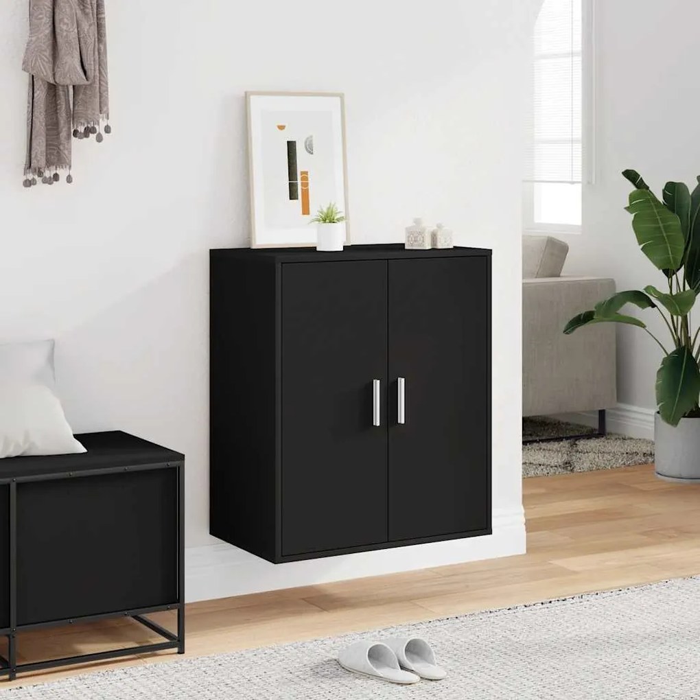 vidaXL Παπουτσοθήκη Μαύρη 60 x 35 x 70 εκ. από Επεξ. Ξύλο