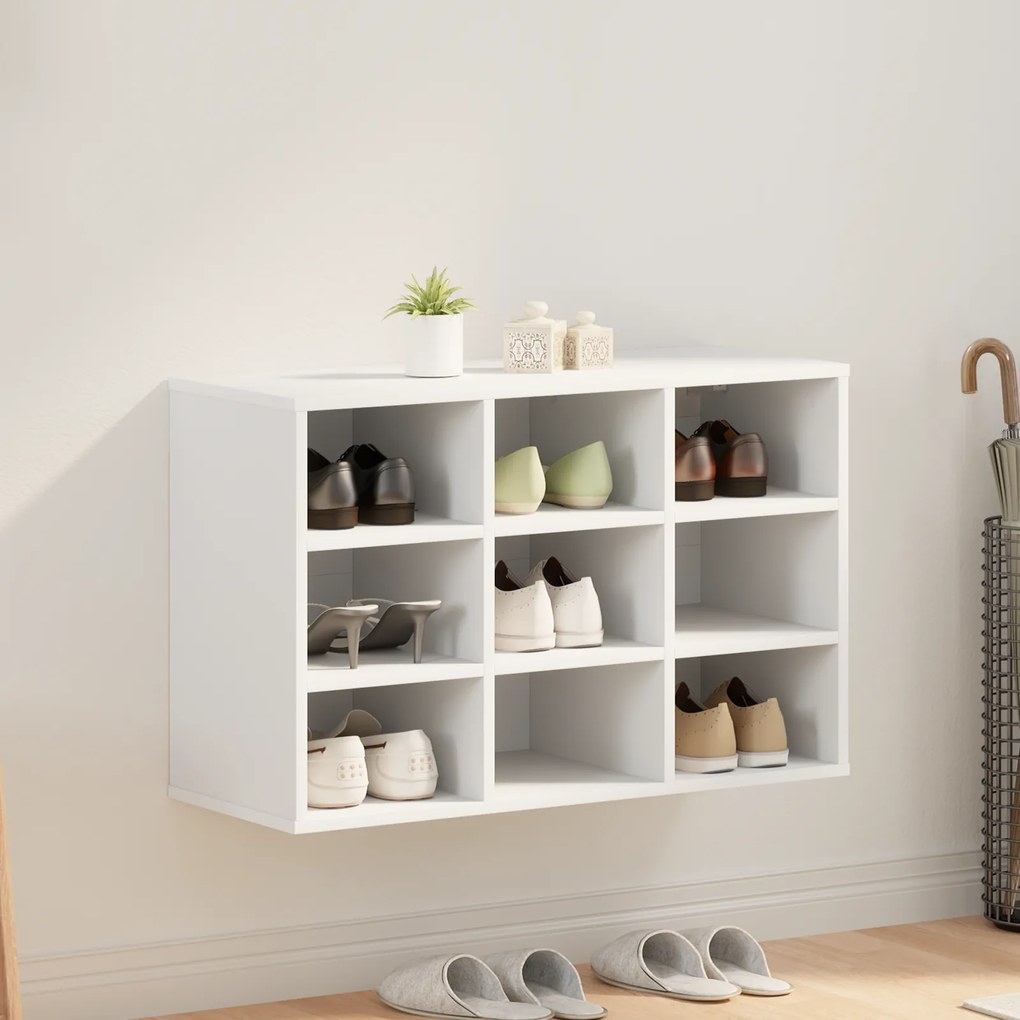 vidaXL Ντουλάπα Παπουτσιών Λευκό 52.5 x 30 x 50 εκ. Επεξεργασμένο ξύλο