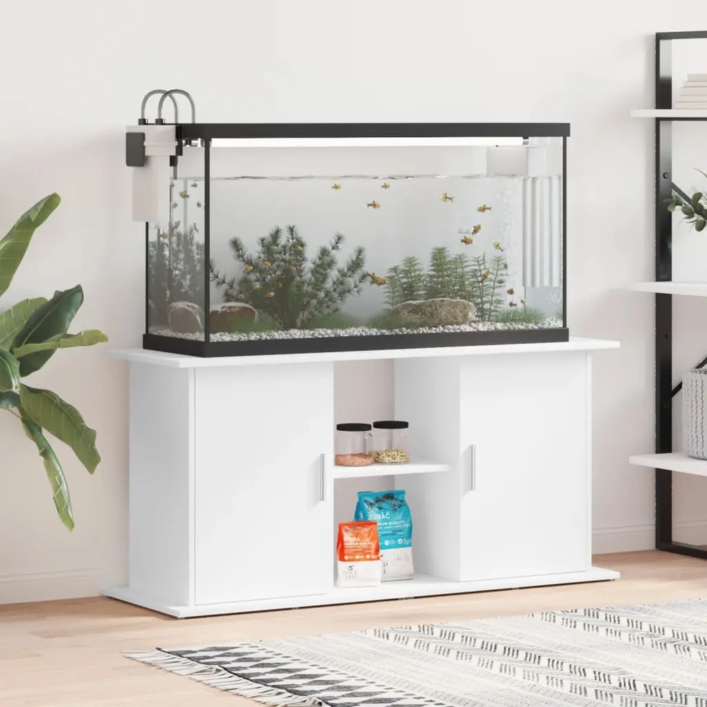 vidaXL Βάση Ενυδρείου Λευκή 121 x 41 x 58 εκ. από Επεξεργασμένο Ξύλο
