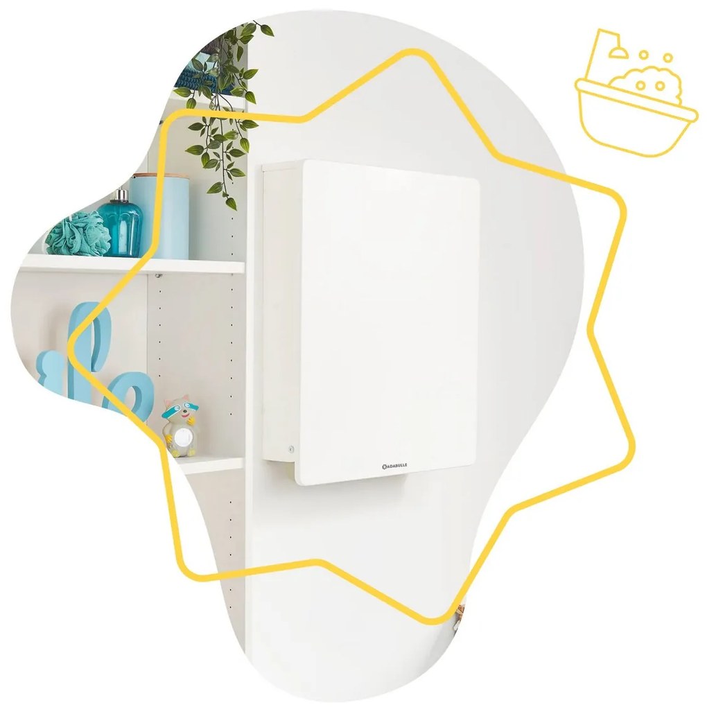 Αλλαξιέρα Badabulle Plouf Συμπαγής Τοίχο Εύκαμπτο 46 x 46 x 61 cm