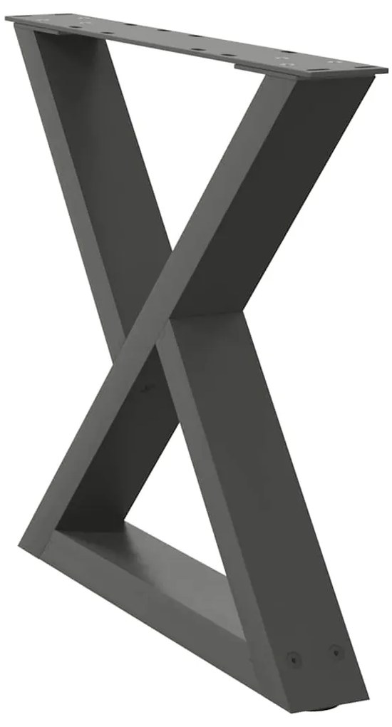 vidaXL Πόδια Τραπεζιού Σαλονιού 2 τεμ. Ανθρακί 60x(42-43,3) εκ. Ατσάλι