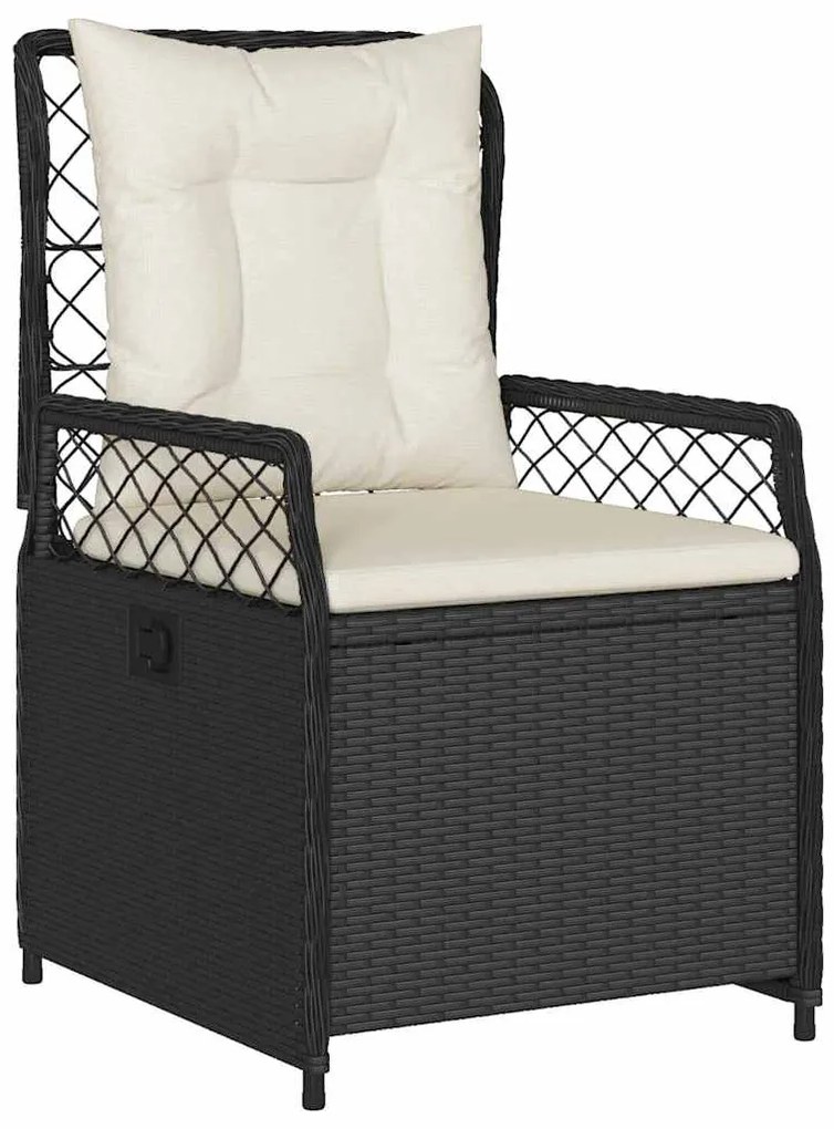 vidaXL Σέτ φαγητού για κήπο 5 pcs Μαύρο συνθετικό ρατάν