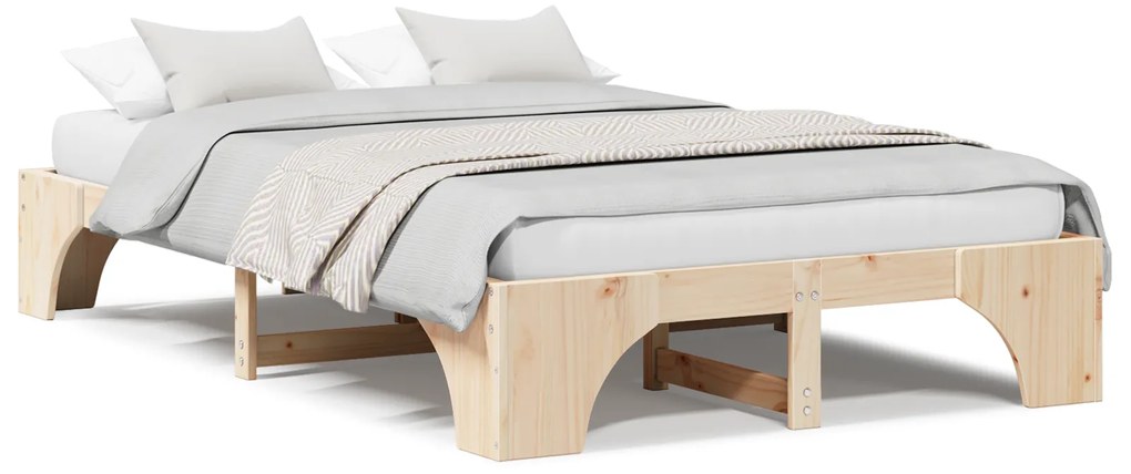 vidaXL Σκελετός Κρεβατιού 140x190 cm από Μασίφ Ξύλο Πεύκου