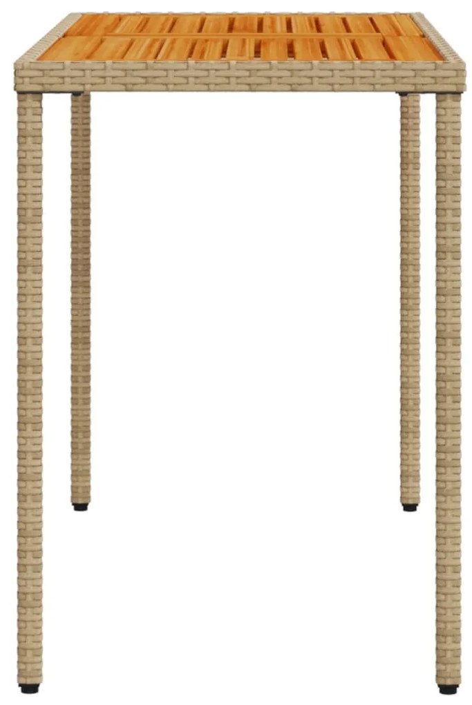 vidaXL Τραπέζι Κήπου Επιφάνεια Ακακίας Μπεζ 115x54x74 εκ. Συνθ. Ρατάν