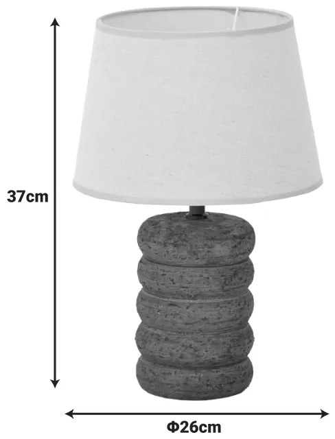 Επιτραπέζιο φωτιστικό Graike Inart Ε27 κεραμικό σε μαύρο-μπεζ απόχρωση Φ26x37εκ