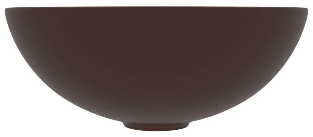 vidaXL Νιπτήρας Μπάνιου Στρογγυλός Σκούρο Καφέ Κεραμικός