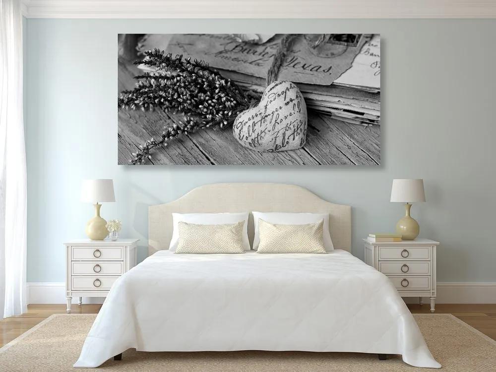 Εικόνα νοσταλγικών φύλλων σε ασπρόμαυρο - 100x50