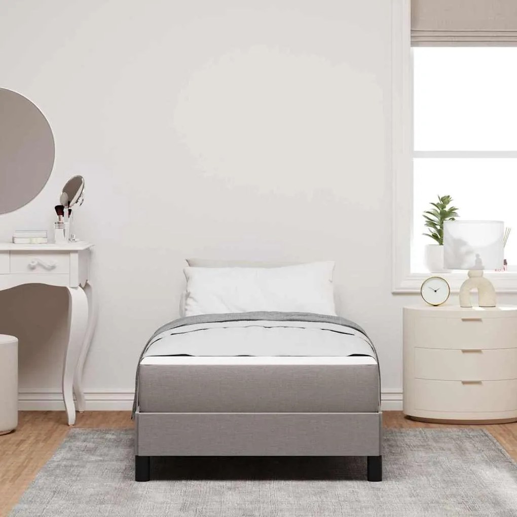 vidaXL Κρεβάτι με ελατήρια με στρώμα Taupe 90 x 190 cm ύφασμα