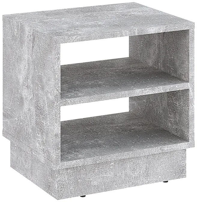 Κομοδίνο Mason pakoworld μελαμίνης σε γκρι απόχρωση μαρμάρου 40x32x40εκ