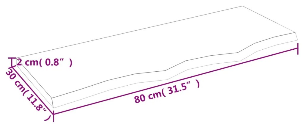 ΡΑΦΙ ΤΟΙΧΟΥ 80 X 30 X 2 ΕΚ. ΑΠΟ ΑΚΑΤΕΡΓΑΣΤΟ ΜΑΣΙΦ ΞΥΛΟ ΔΡΥΟΣ 363542