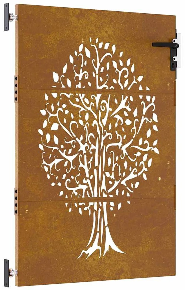vidaXL Πόρτα Κήπου με Σχέδιο Δέντρου από Ατσάλι Corten 85x125 εκ.