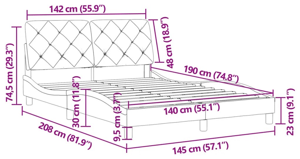 ΠΛΑΙΣΙΟ ΚΡΕΒΑΤΙΟΥ ΜΕ ΚΕΦΑΛΑΡΙ ΜΑΥΡΟ 140X190 ΕΚ. ΒΕΛΟΥΔΙΝΟ 3207919