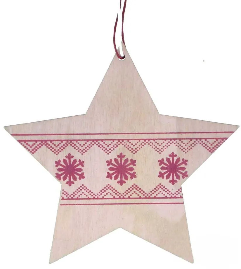 Χριστουγεννιάτικο Στολίδι Αστέρι Ξύλινο 12cm 143869
