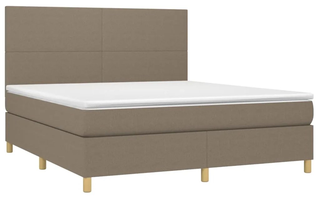 vidaXL Κρεβάτι Boxspring με Στρώμα Taupe 160x200 εκ. Υφασμάτινο