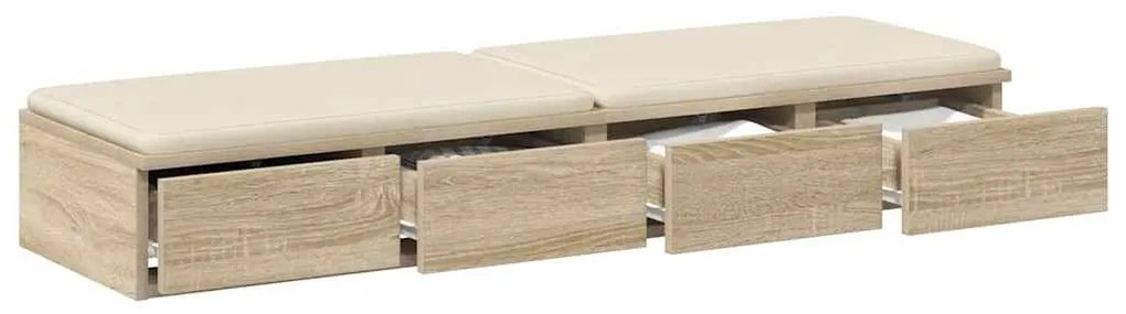 vidaXL Συρτάρια κρεβατιού με συρτάρι Sonoma Δρυς 120 x 36.5 x 16.5 εκ