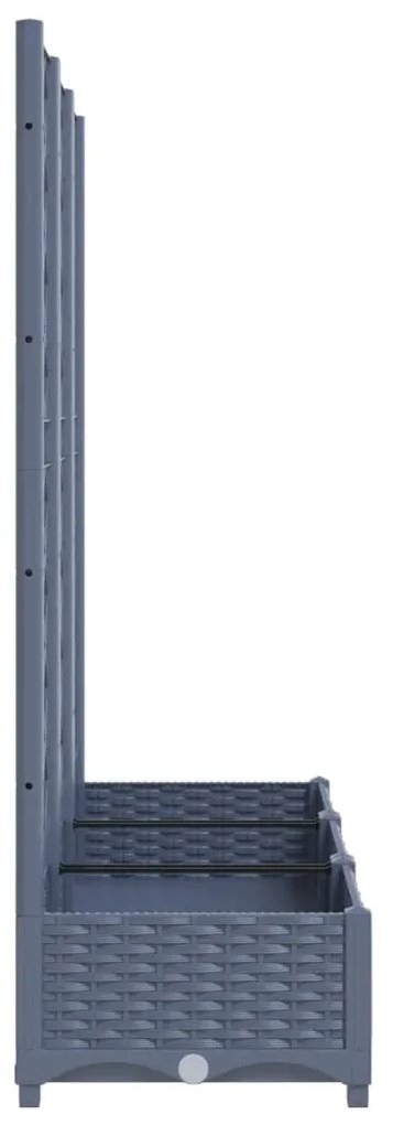 Ζαρντινιέρα Κήπου με Καφασωτό Μπλε Γκρι 120x40x121,5εκ από PP 318252