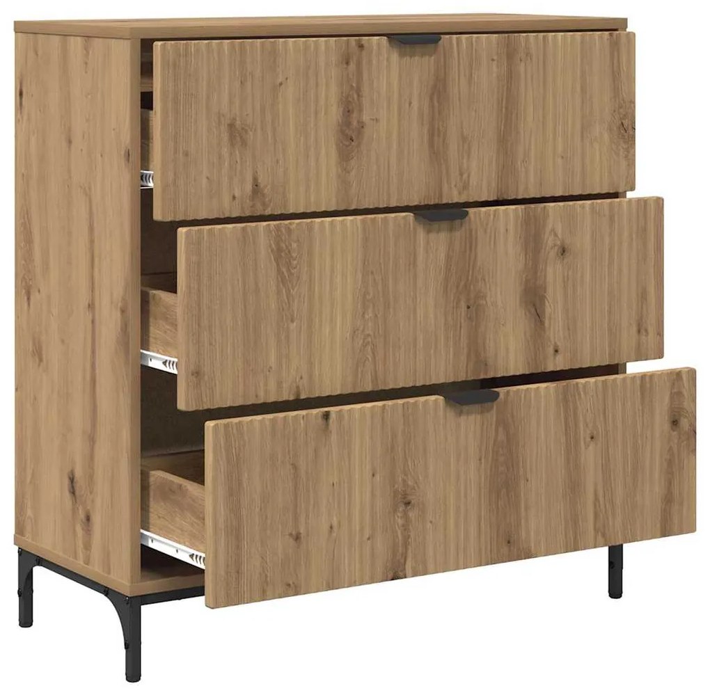 vidaXL Πλαϊνό γραφείο με συρτάρι artisan δρυς 79.5 x 33 x 82 εκ