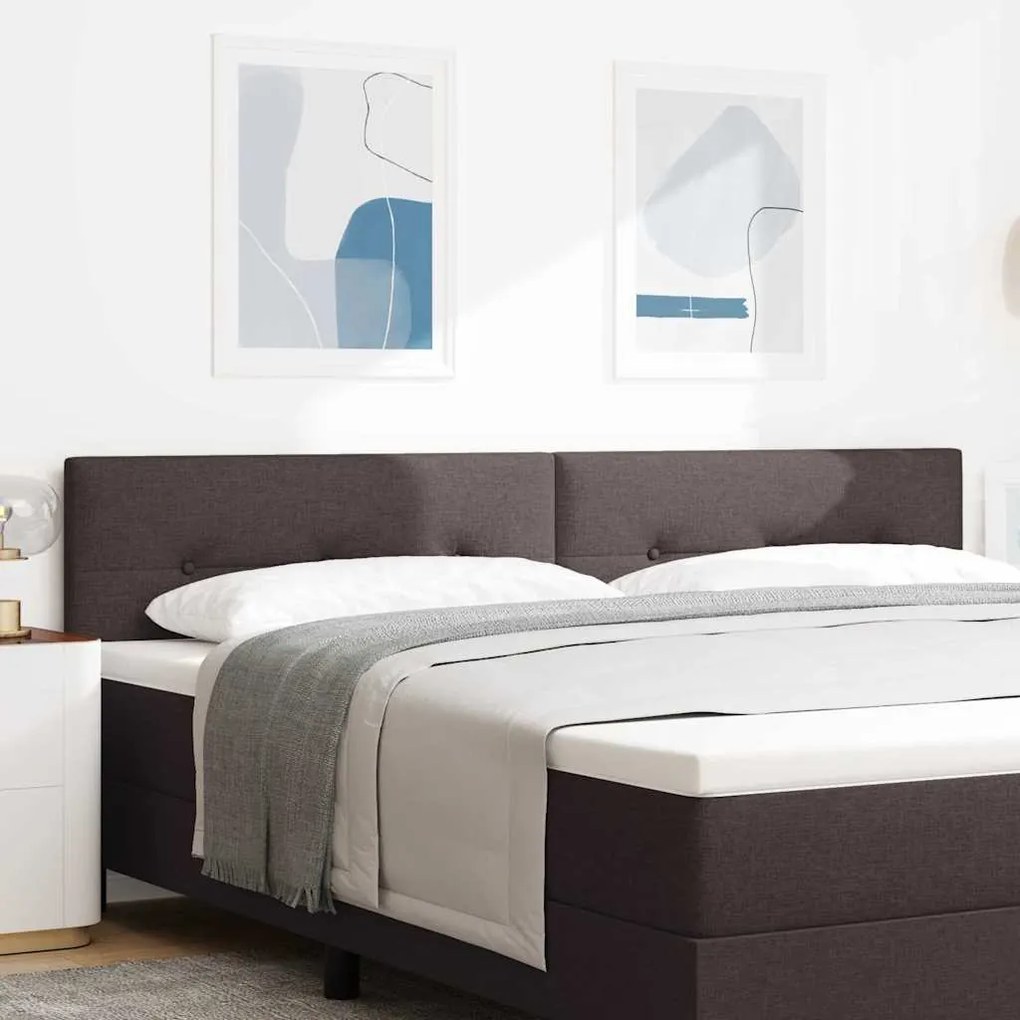 vidaXL LED Κεφαλάρι με κεφαλάρι Σκούρο καφέ Σκούρο καφέ 200 cm ύφασμα
