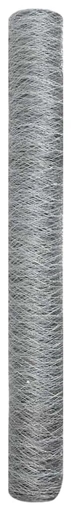 vidaXL Φράχτης Εξαγώνου Ασημί 1,2 x 50 m Γαλβανισμένος χάλυβας