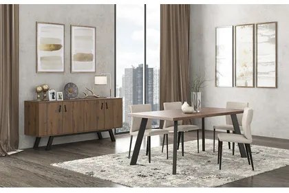 Savvidis Furniture  Τραπέζι Δείπνου 158.5x90x78 Μελαμίνη Nο5 Νέο Καρυδί BEST-8080421