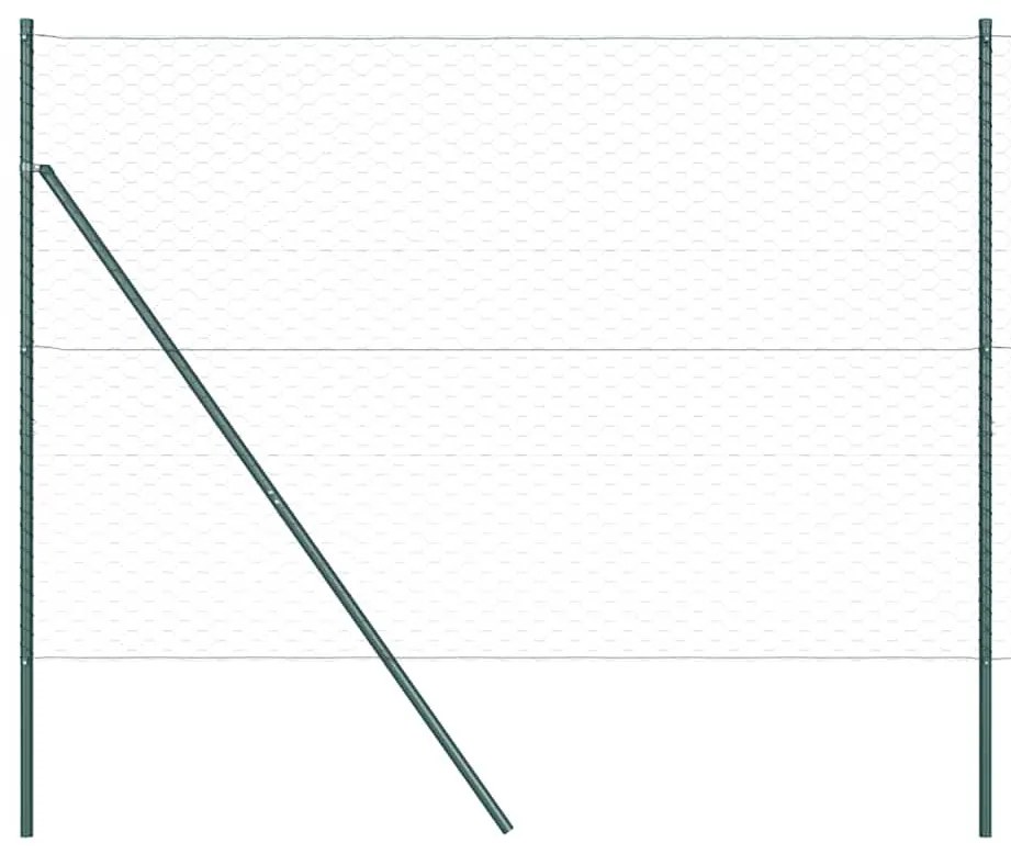 vidaXL Εξαγωνικός Φράχτης Γκρι 1.5x100 μ Ατσάλι