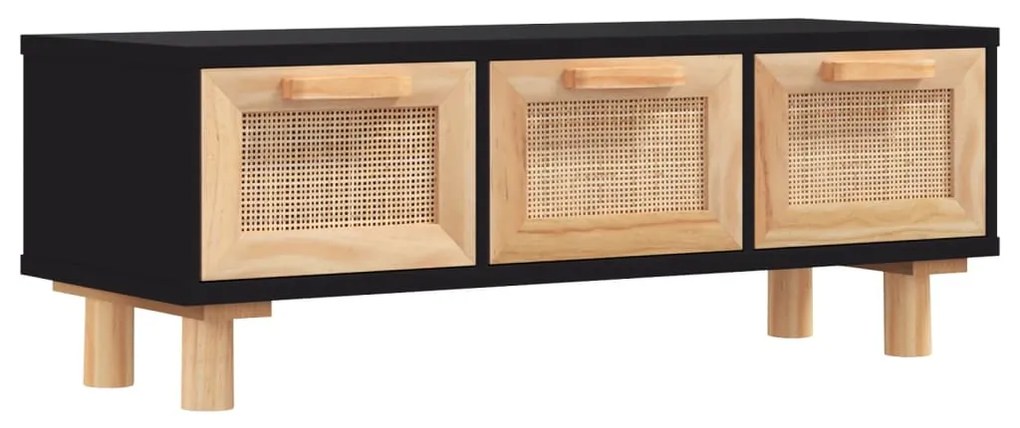 vidaXL Τραπεζάκι Σαλονιού Μαύρο 80x40x30 εκ. Επεξ. Ξύλο &amp; Μασίφ Πεύκο