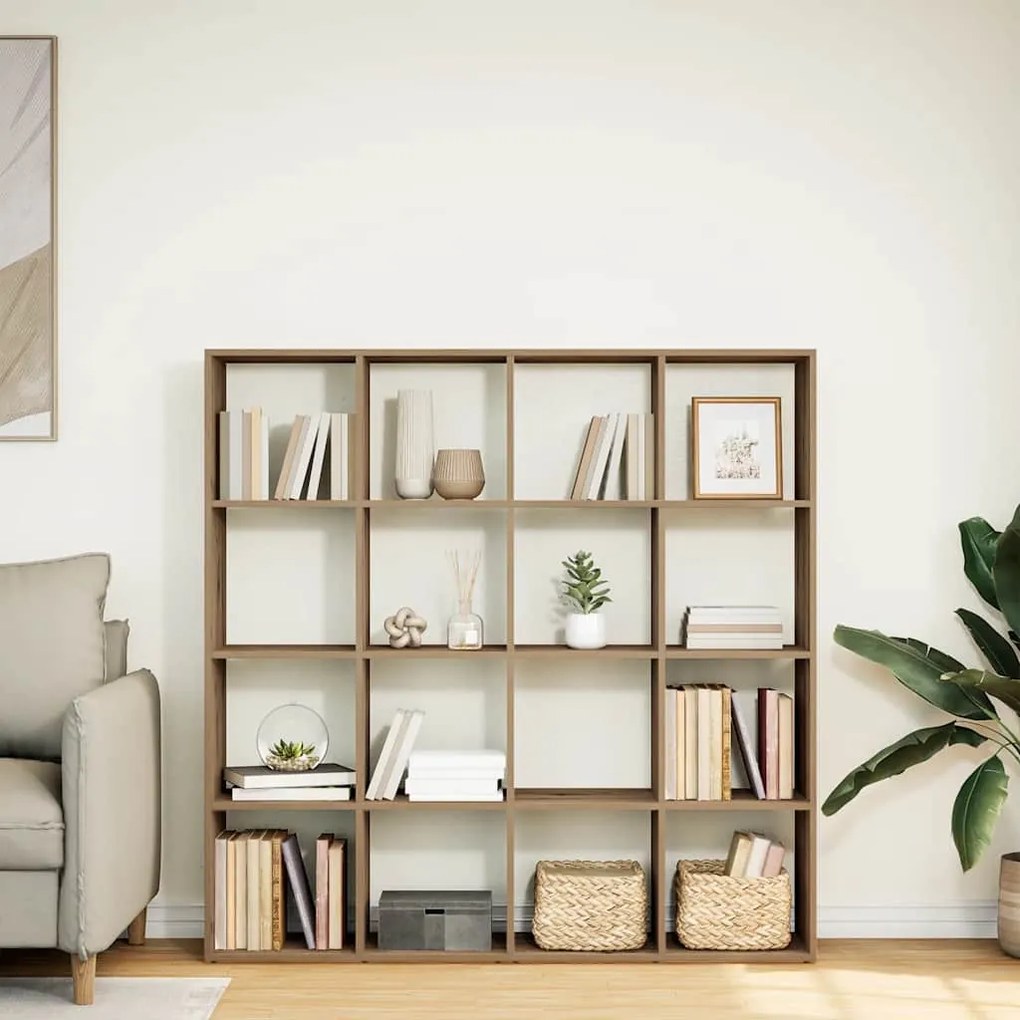 vidaXL Βιβλιοθήκη Αρτισιανή Δρυς 137,5x29x137,5 εκ. Επεξεργασμένο Ξύλο