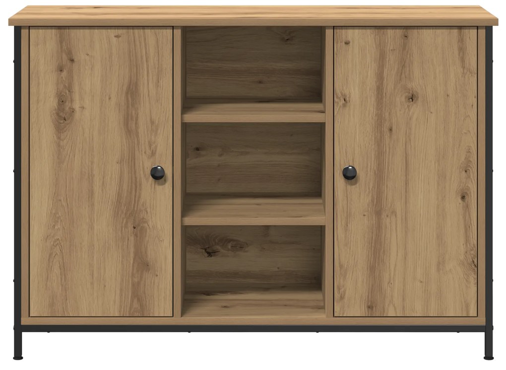 vidaXL Έπιπλο Artisan Οξιά 100x35x70 εκ Επεξεργασμένου Ξύλου και Χάλυβα